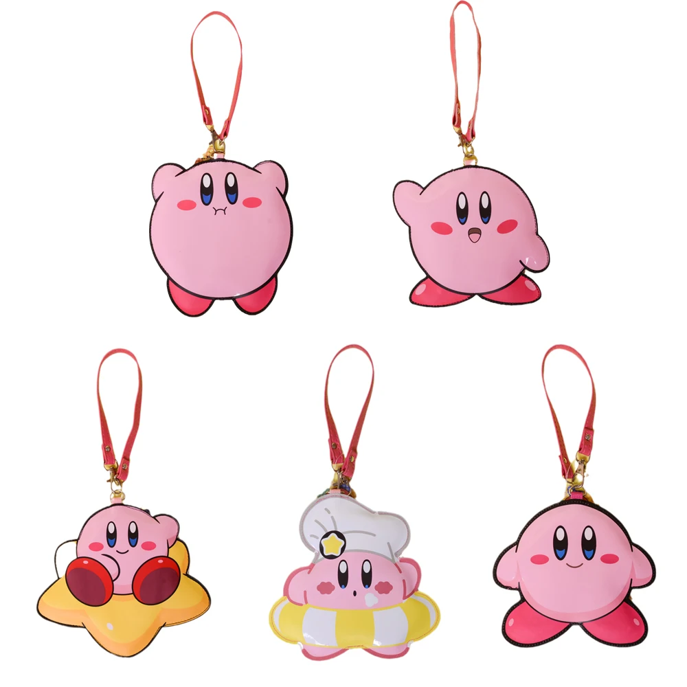 

Kawaii Anime Kirby Star Portable Cute Cartoon Children's Bus Card Holder with Rope Poped Girl Heart Student Card Protector Gift