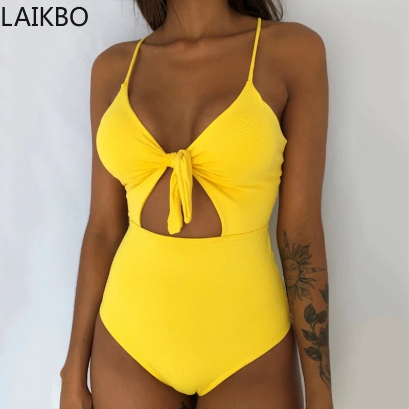

2022 Women Bow Cutout One Piece Bodysuit Sexy Tie Dye Print Bikini High Waist Summer Fashion Women Sling Beachwear Bathing Suit