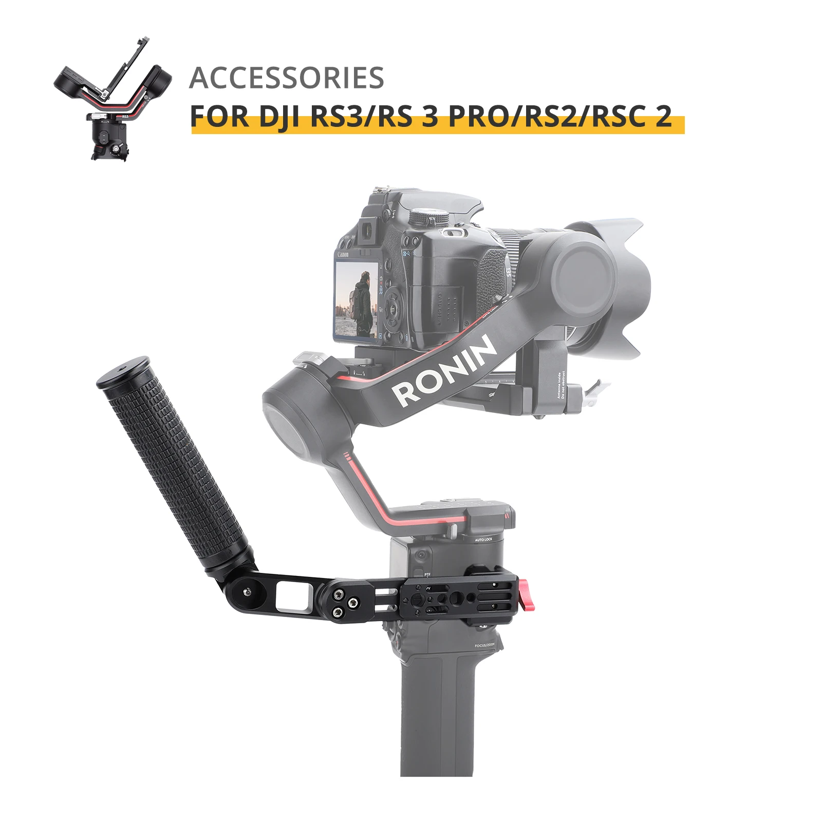 

Adjustable Sling Handgrip for DJI Ronin RS3/PRO RS2 RSC2 Aluminum Alloy Gimbals Mount Extension Grip Bracket Ronin Accessories