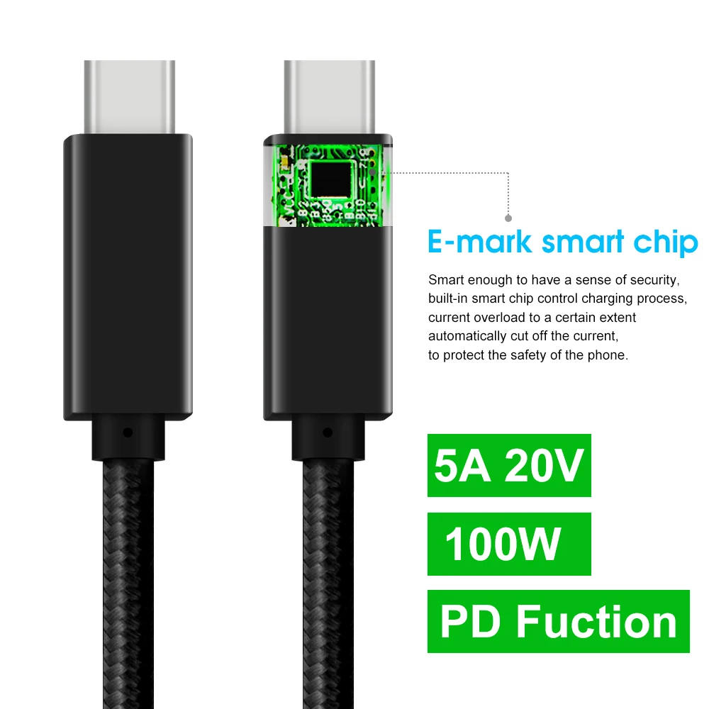 USB C to USB-C Gen2 Cable 20Gbps 4K 60Hz Video Monitor PPS PD 100W 5A Fast Charge Type C Cable For iPhone15 Pro Max Gift