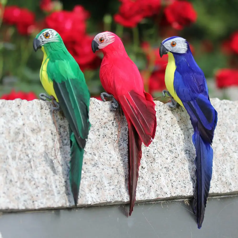 

Simulation 25cm/35cm Feather Simulation Parrot Macaw Window Gardening Decoration Bird Foam Home Decoration Art Fake Bird