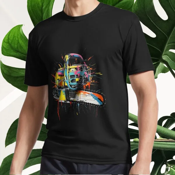 Новая футболка с логотипом бензопилы Забавный размер от S до 5XL