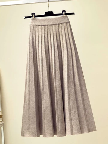 SURMIITRO 2023 модная осенне-зимняя трикотажная длинная Плиссированная юбка средней длины в Корейском Стиле Синяя Женская юбка средней длины с высокой талией