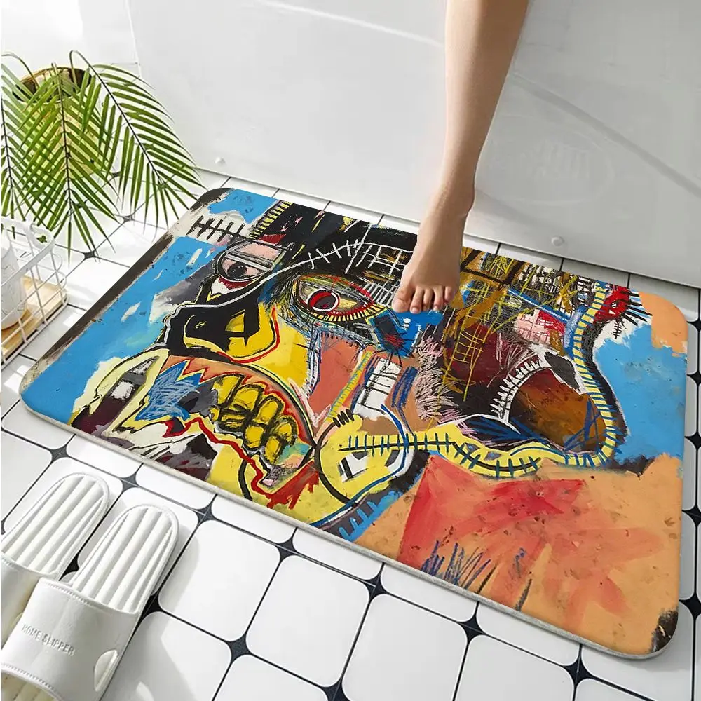 Фланелевый напольный коврик Jean Мишель Basquiat с художественным граффити