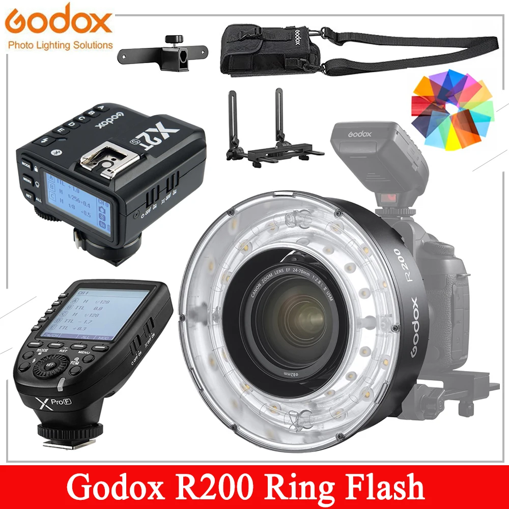 

Godox R200 Ring Flash 200W LED Ring Light Speedlite Flash Head for Sony Canon Nikon Fuji Olympus Camera Godox AD200 AD200Pro