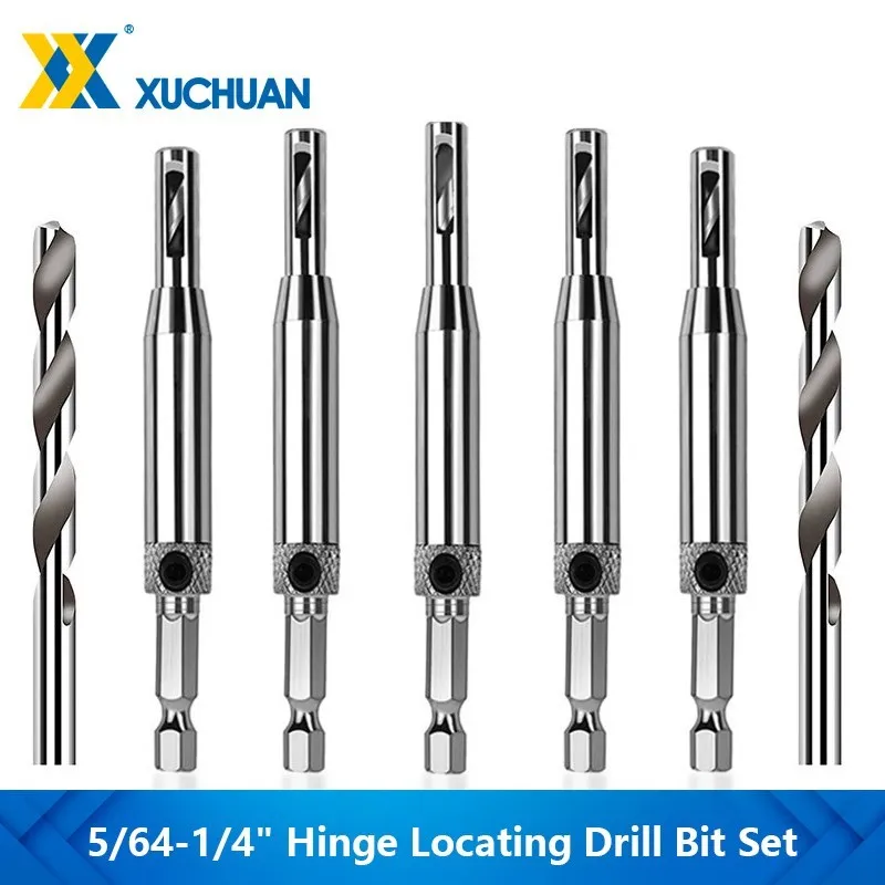 

1 Set Self Centering Hinge Drill Bit Door Cabinet Hinge Locating Hole Cutter Woodworking Tool HSS Center Drill Bit 5/64-1/4