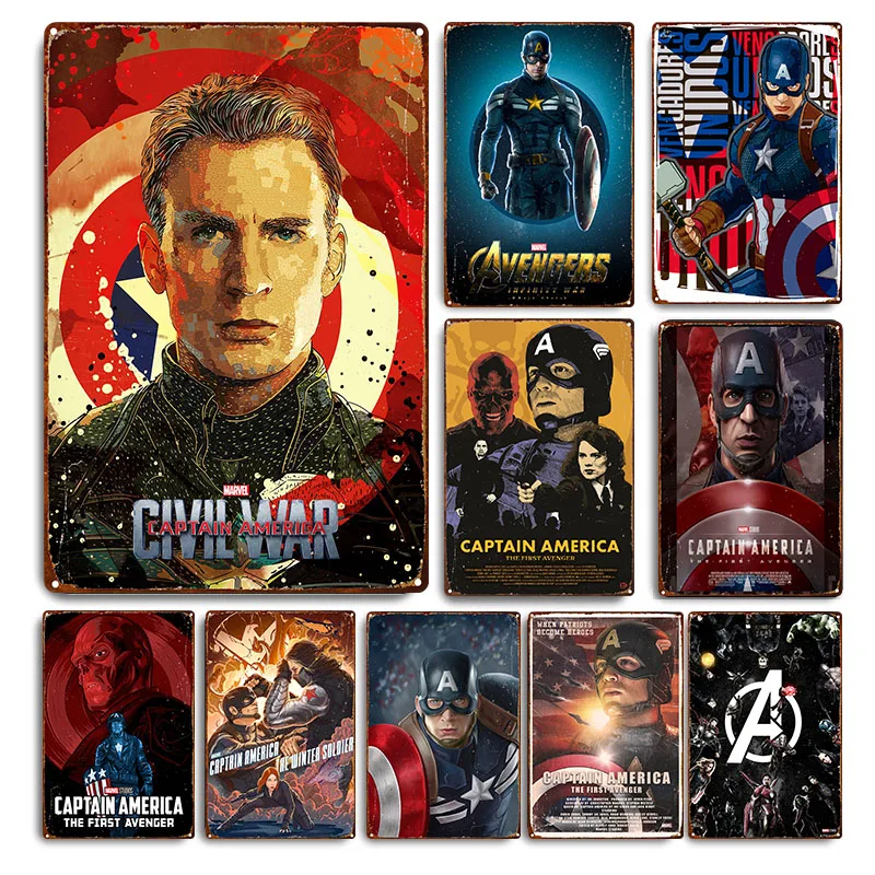 

Классическая научная фантастика Фильм Мстители Капитан Америка детская комната украшение Детская комната Наклейка на стену Мультяшные металлические пластины