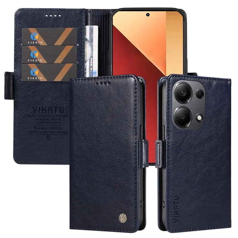 Чехол-бумажник с откидной крышкой Etui для Xiaomi Redmi Note 13 Pro 4G A3 13C Note13 + Plus