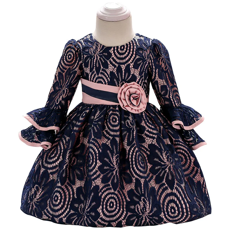 Детское платье с вышивкой для новорожденных девочек