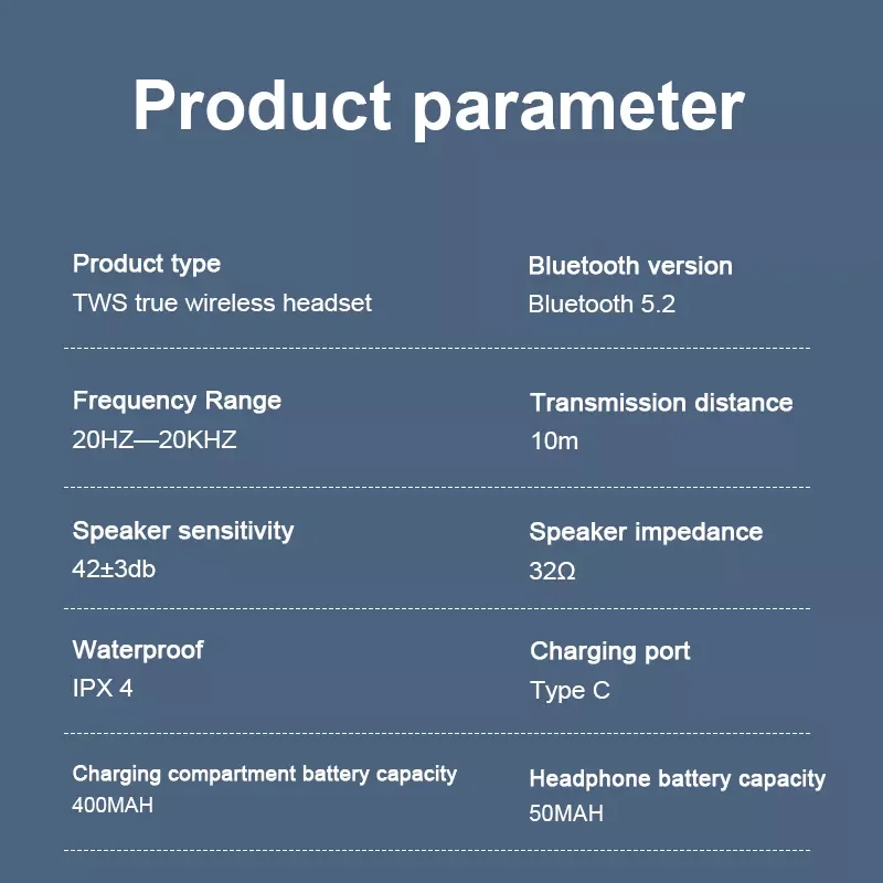 

2023New RUSAM BL31 Bluetooth Headset TWS Wireless Headphones Smart Touch Control Game Earbuds Active Noise Cancellation Sport Ea