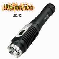 uniquefire 1403 high power flashlight 10w aluminum alloy black u2 led lanterna torch 1200 lumen for night camping riding hiking