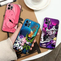 dragonball phone case for iphone 6 7 8 plus se 2020 11 12 13 pro xs max mini xr case anime bad guy majin buu black soft silicone