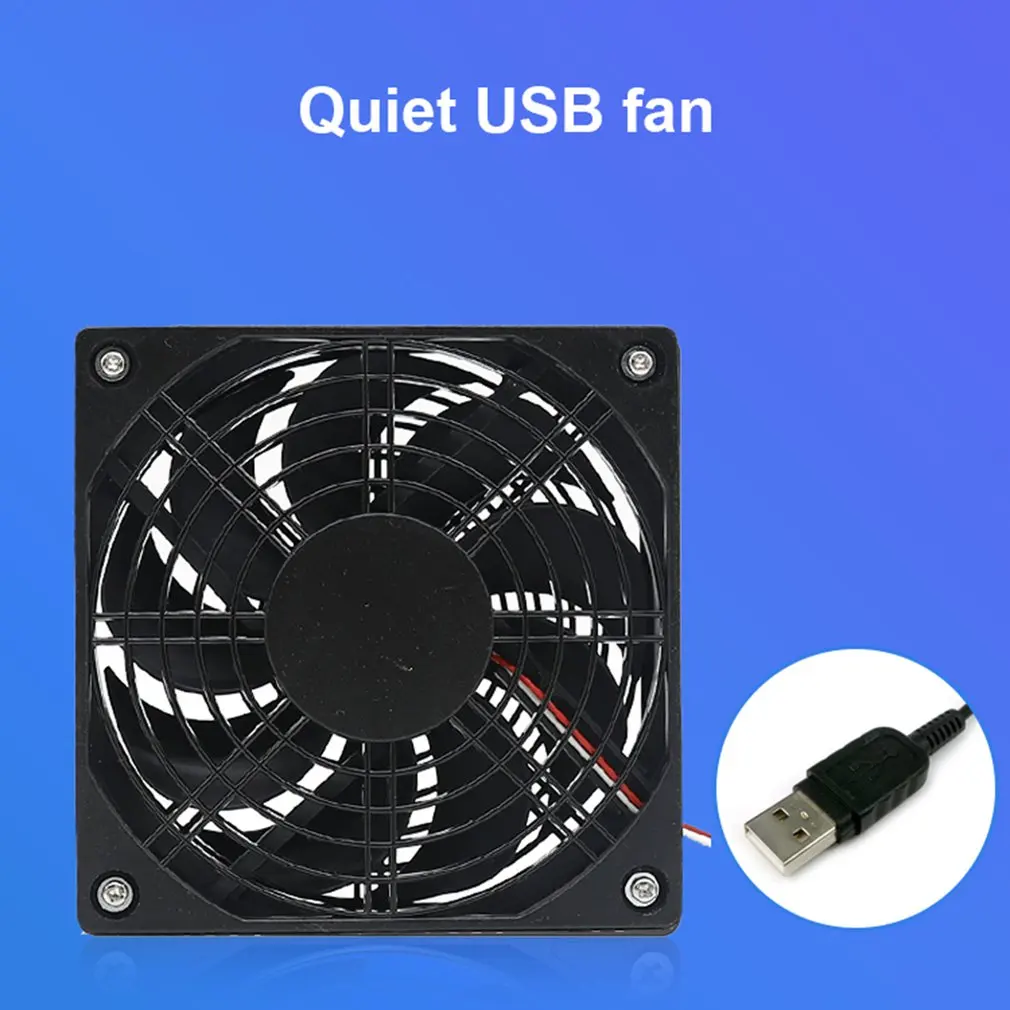 

Router Cooling Silent Fan For Computer Cases Mining Rig CPU Coolers Computer Cooling Fan DC 5V USB Power 120mm Cooling Fan
