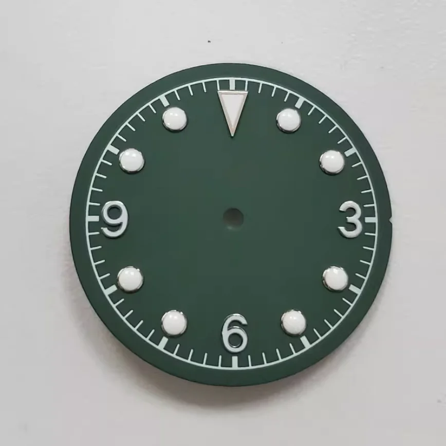 Watch Dial 31mm Green White Letter Dial Green Luminous Fits 8215/8200/2813 Automatic Movement Watch Accessories