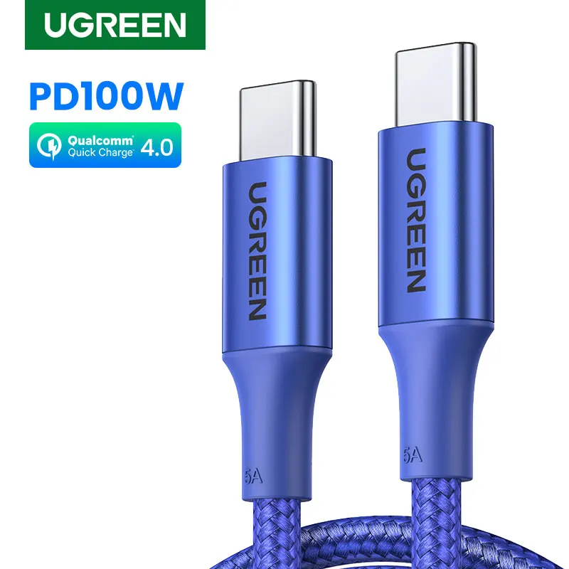 

Кабель UGREEN USB 100 Вт Type C на Type C для MacBook Samsung PD100W, кабель USB Type C для быстрой зарядки, шнур QC4.0 USB C