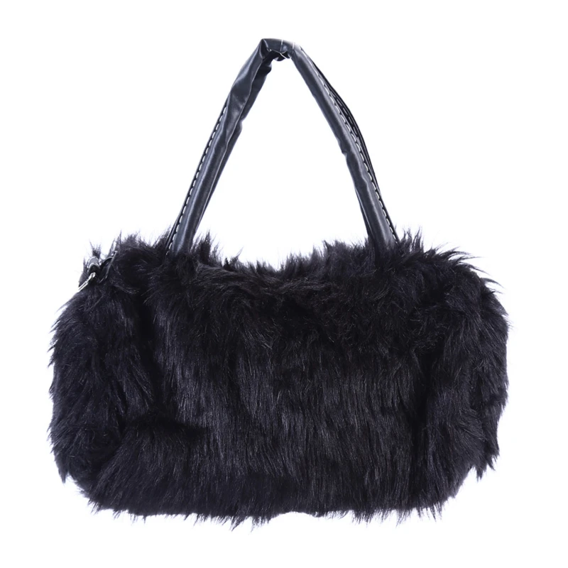 

Lady Girl Pretty Cute Faux Rabbit Fur Handbag Shoulder Messenger Bag Tote Fashion Women Long Fur Grass Handbag Messenger Bag