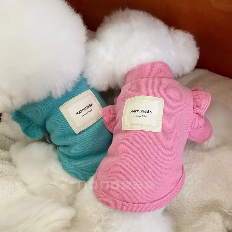 

Вязаная хлопковая одежда для домашних животных с летящим рукавом, маленькая милая собака чихуахуа, весенне-летняя Синяя Маска для мальчико...