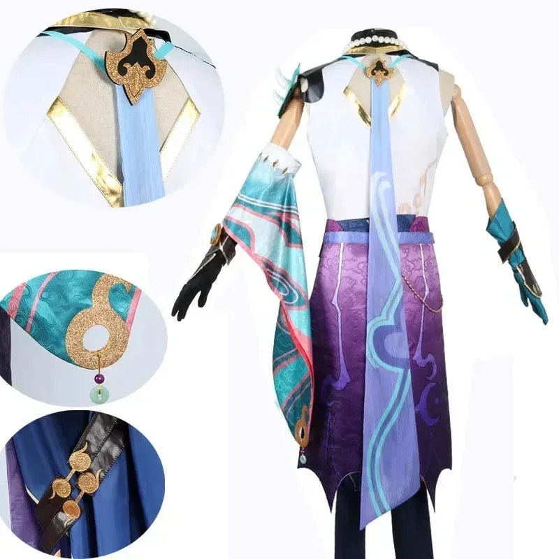 Фото Homchee COS Xiao Impact Косплей Костюм Платье Парик Маска Vestido Одежда Полный комплект для XM19 №4