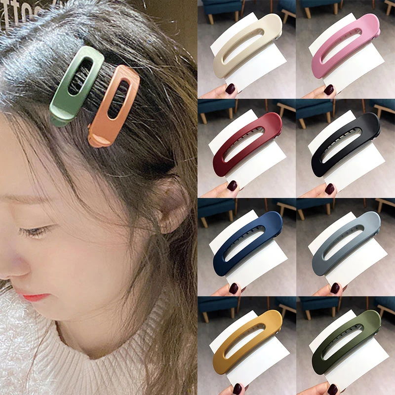 

11cm Large Barrettes Candy Color Duckbill Clip Hairpin Frosted Hair Clip Hairgrips Side Clip Women Girls Hair Accessories 1pc