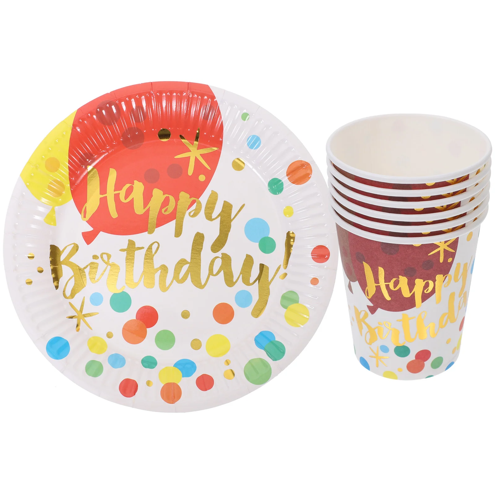 

Plates Birthday Party Paper Dinnerware Disposable Set Cupstable Dessert Decorations Shower Baby Holiday Dinner Decor Happy