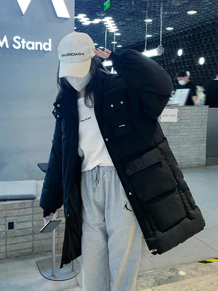 Long Down Jacket for Women Winter Puffer Bubble Coat Padding Hooded Korean Style Clothes Parka Streetwear -20centigrade Hot Sale