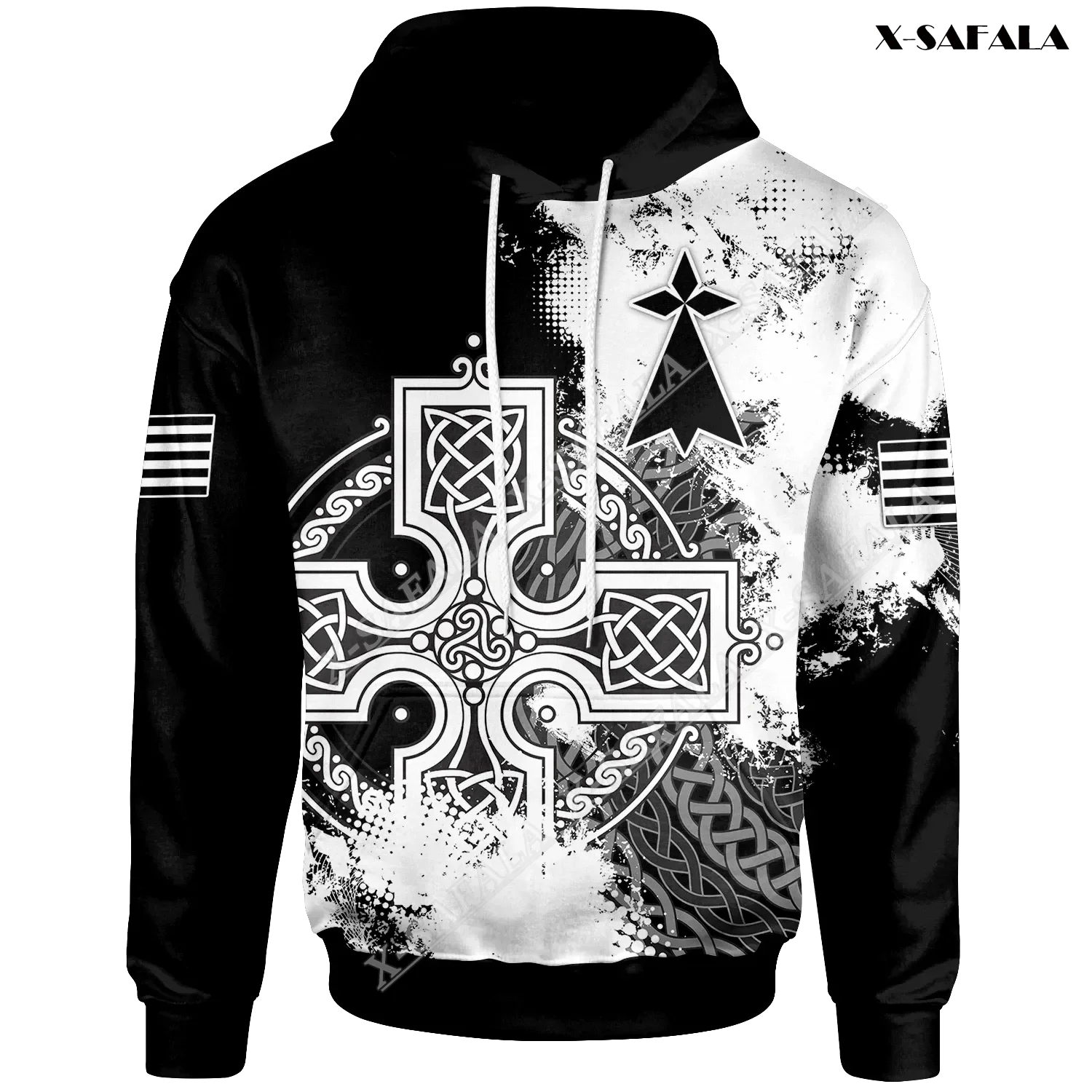 

France BRITTANY Bretagne Llydaw CELTIC Cross Culture 3D Print Zipper Hoodie Men Pullover Sweatshirt Hooded Jersey Tracksuits