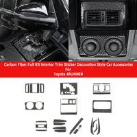 carbon fiber multimedia knob cover sticker interior air outlet usb trim accessories for toyota 4runner 2010 2020 car styling