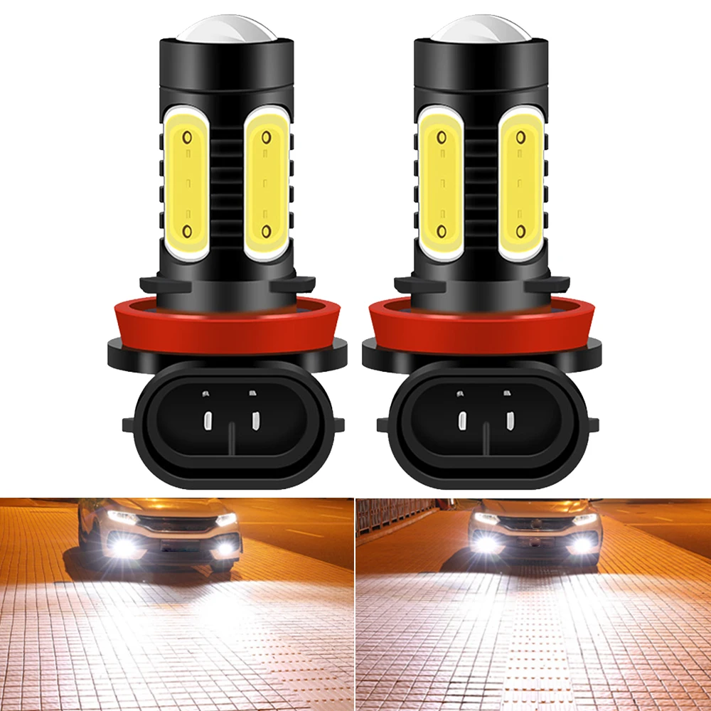 2pcs H11 H7 H4 H8 9005 HB3 9006 HB4 H1 H3 880 881 H16 PSX24W PSX26W P13W H27 LED Bulbs For Car Fog Lights Day Running Light 12V