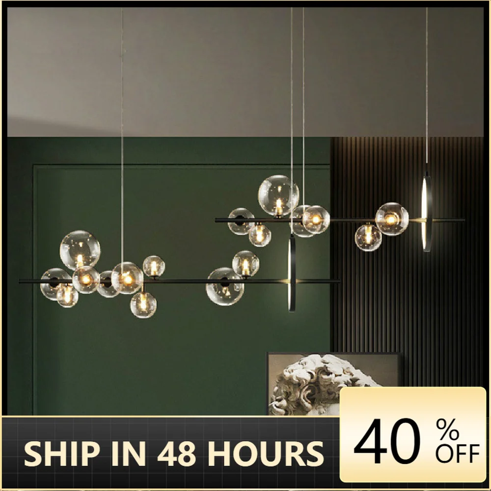 

Nordic G9 Straight Led Pendant Chandelier Clear Globe Hanging Chandelier Lighting Dining Room Lighting Fixtures Led Luminarias