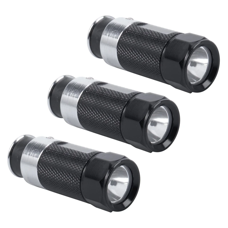 

3Pcs Mini LED Flashlights Car Cigarette Lighter LED Rechargeable Flashlight