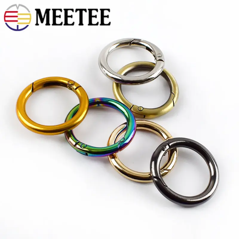 Фото Meetee 10 шт. 7-50 мм Металлические Пружинные уплотнительные кольца пряжка открывающийся кольцо для ключей крючок для самостоятельного изготовл... №5