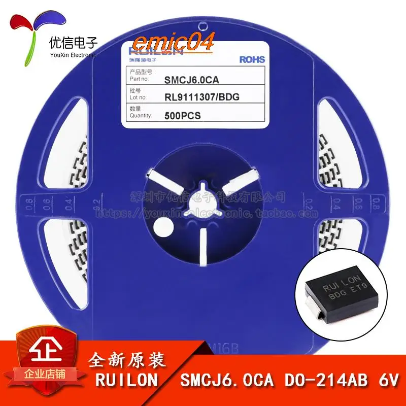 

10 шт. оригинальный запас SMCJ6.0CA DO-214AB 6V/ TVS