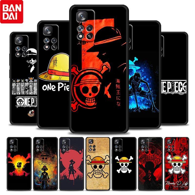 

One Piece Anime Logo For Xiaomi Redmi Note 10 10S 9 9S 9T 8 8T 7 6 5 Pro 5G Silicone Soft TPU Black Phone Case Fundas Cover Capa