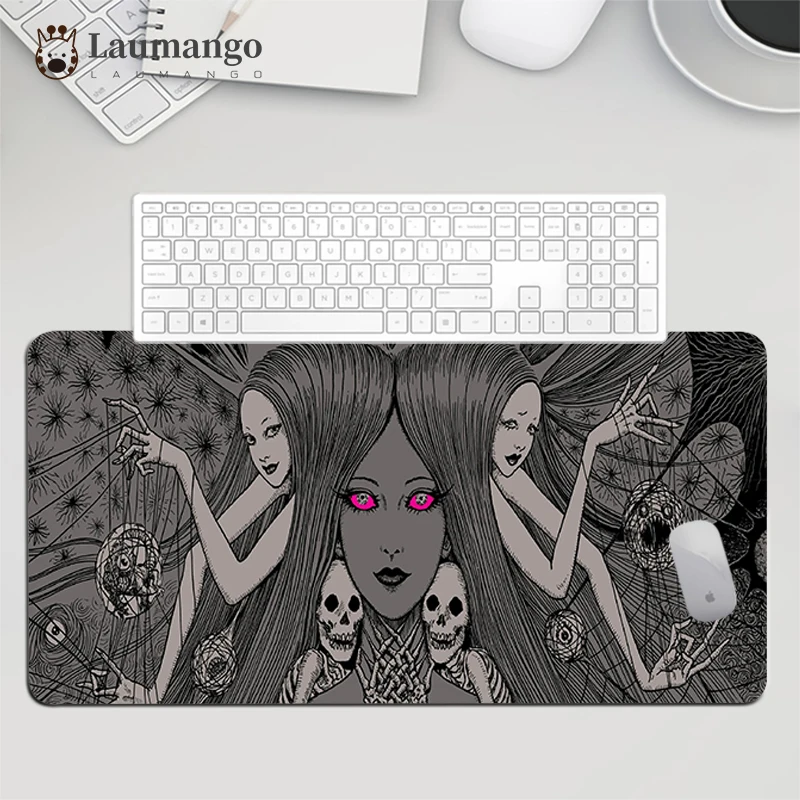 

Резиновый коврик для клавиатуры и мыши с аниме Junji Ito Mouse Ped для игрового шкафа, игровой коврик для компьютерного стола Xxl, большие коврики, акс...