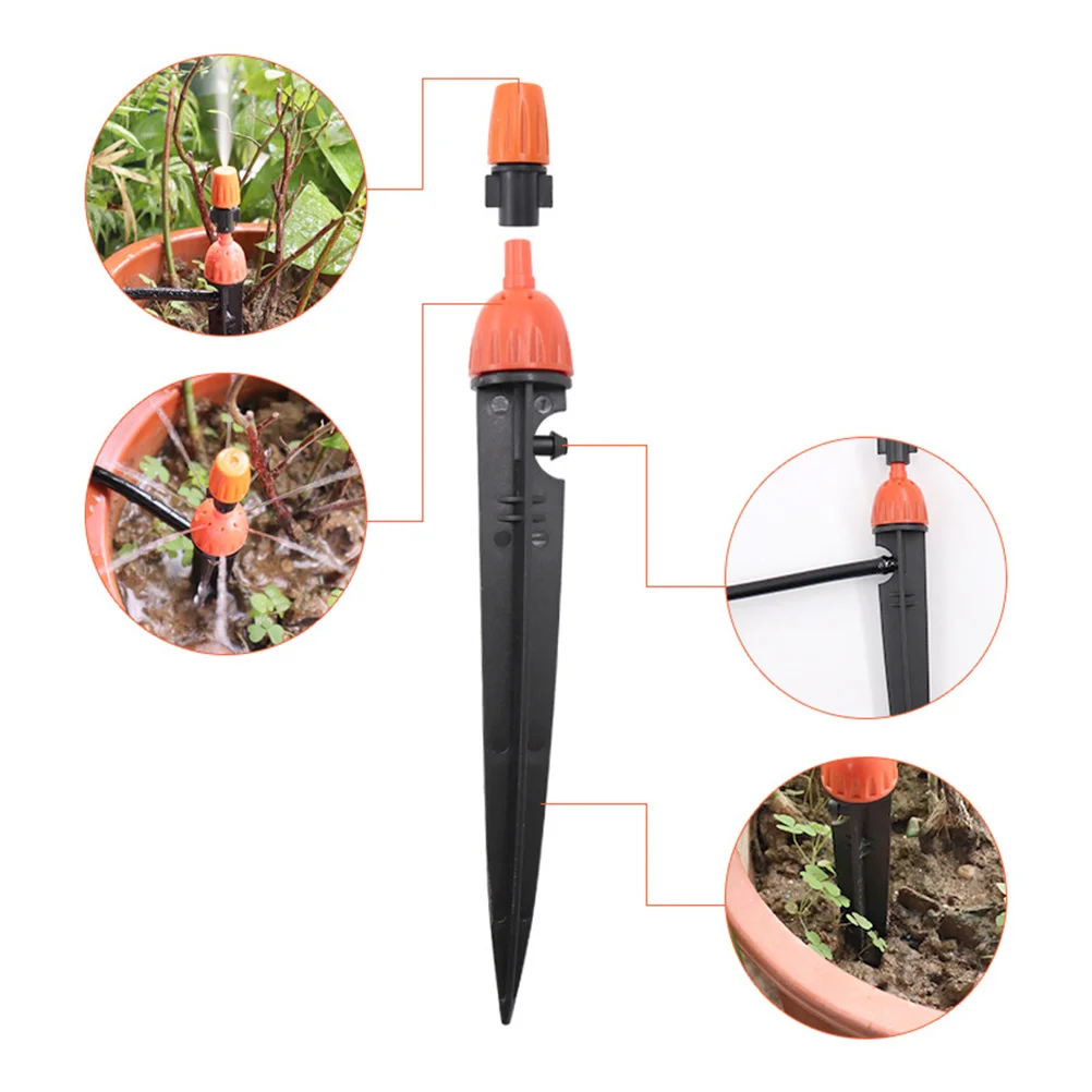 

7 PCS Grass Watering Sprinkler Emitter Drip System Dripping Plastic Stake Micro Spray