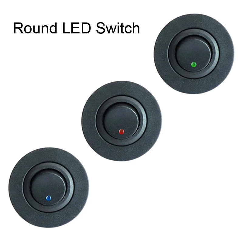 

12/24V Round Toggle LED Switch Car Charger Panel Combination 3 Pins On-Off Control for Car Truck Boat Modification Switch