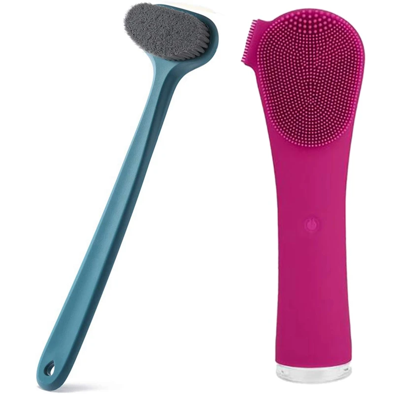 

Электрическая щетка для чистки лица, 1 шт., щетка для тела для ванны с удобной щетиной и длинной ручкой