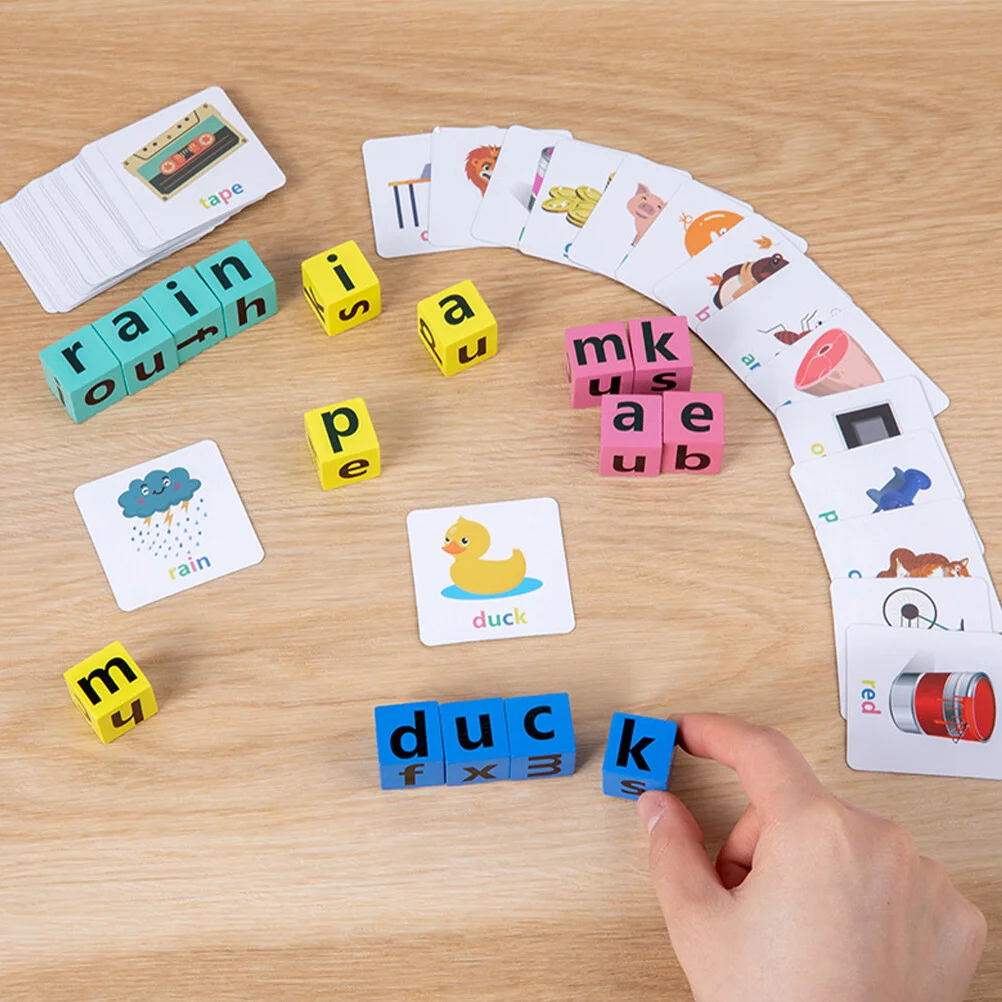 

Детские Обучающие блоки с буквами, обучающая игрушка, деревянный обучающий инструмент, Детская познавательная головоломка, подходящая карта