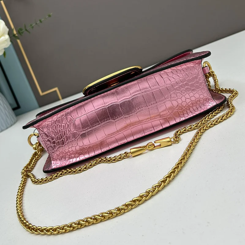 Women's Crocodile Leather Handbag Underarm Bag Fashion Shoulder Bag Chain Crossbody Bag Classic Square Bag Purse Banquet Bag