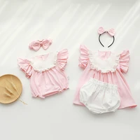2022 girls skirt summer style female baby bag fart clothes romper flying sleeve baby clothes childrens suit summer