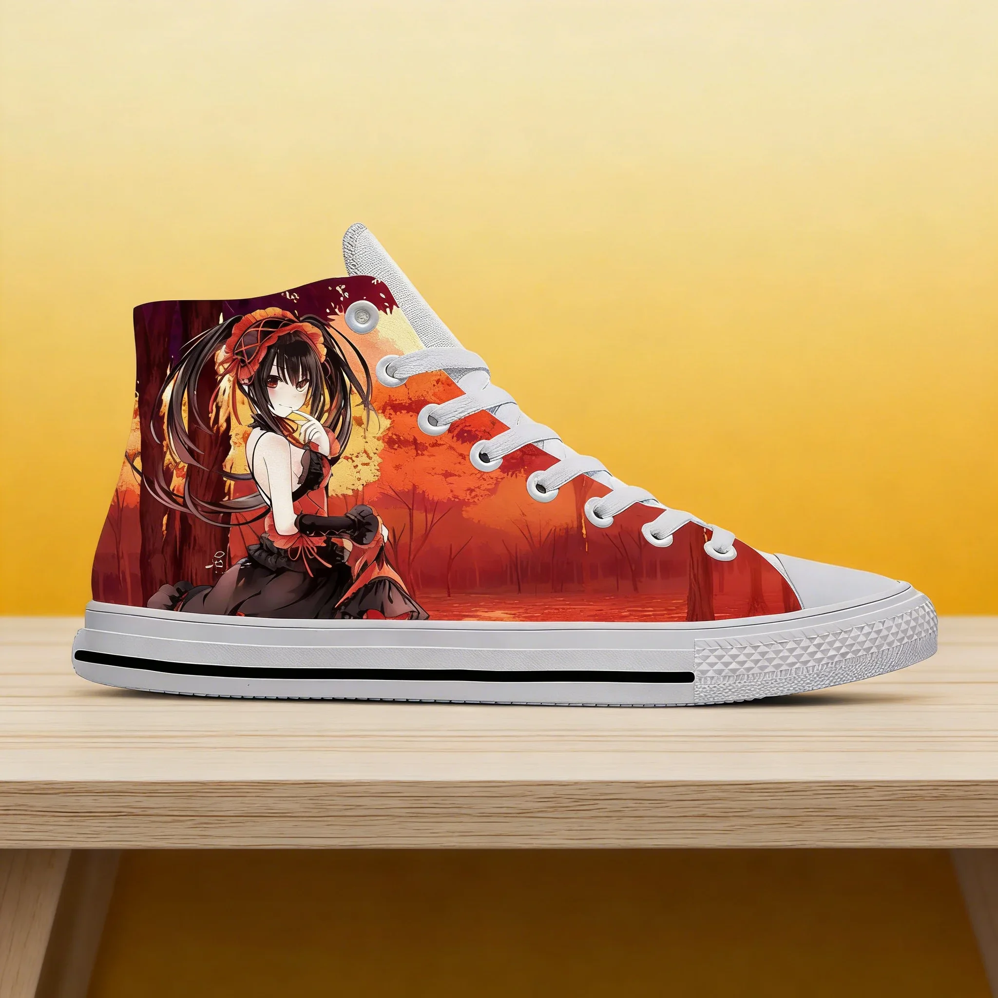 Фото Кроссовки Cartoon Date Live Kurumi High Top, легкие повседневные унисекс-кеды для скейтбординга №3