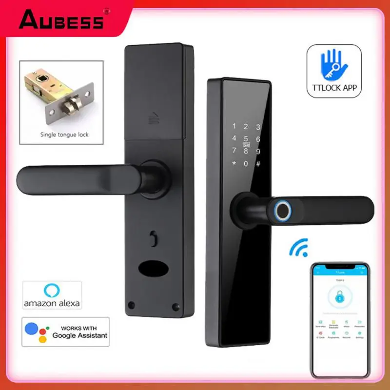

Security Intelligent Usb Emergency Charge Electronic Smart Door Lock Smart Card / Password / Key Unlock Fingerprint Lock Tuya