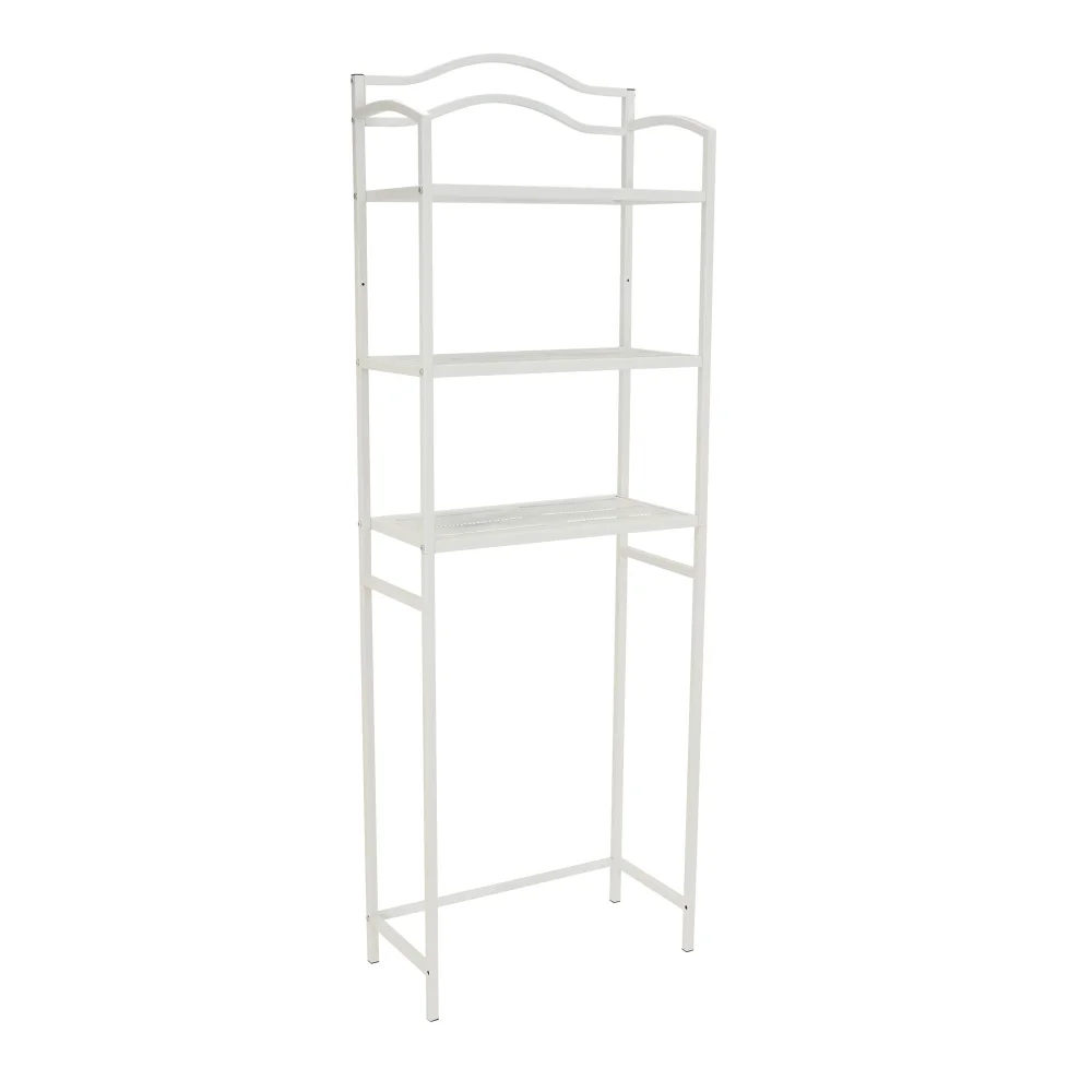 

8065-1 Metal Over The Toilet Space Saver 3 Shelf Rack, White，Durable and Strong，14 Lb，11.60 X 23.50 X 65.50 Inches