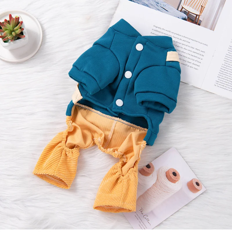 Pet Clothes Four-legged Bodysuit Warm Jumpsuits Coat Small Dog Clothes Spring Autumn Cothes Chihuahua Pomeranian Dog Costume images - 6