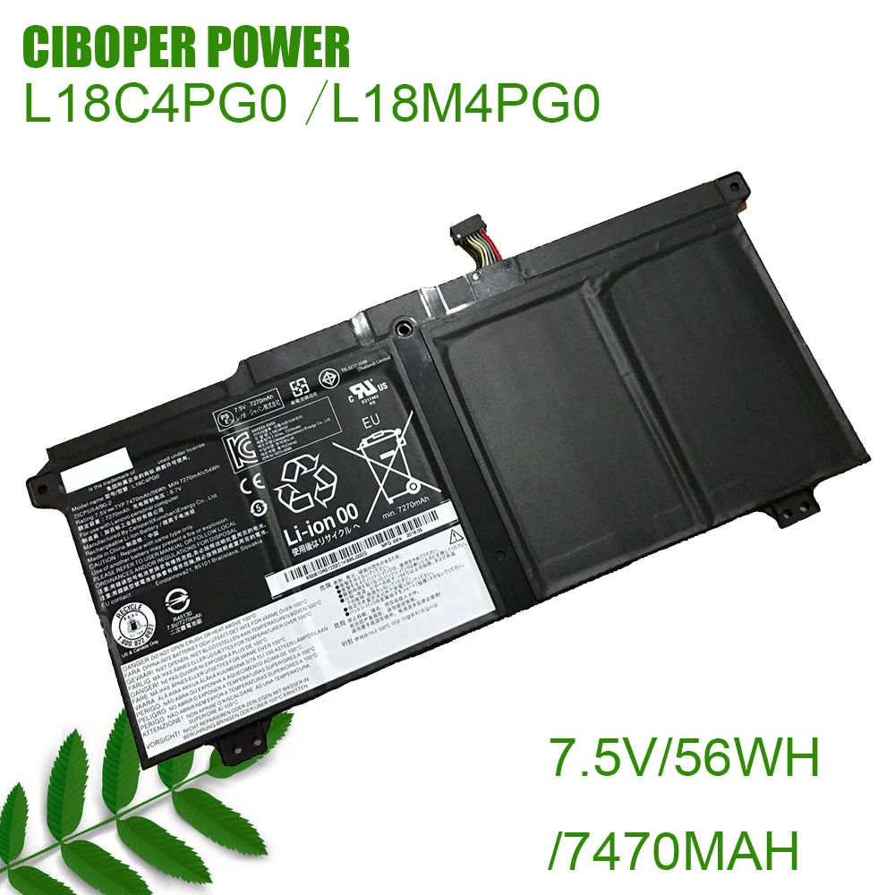 CP настоящая аккумуляторная батарея для ноутбука L18C4PG0 7,5 V/56WH/7470MAH L18D4PG0, L18L4PG0, L18M4PG0 для йоги Chromebook C630 Series 5B10R51233
