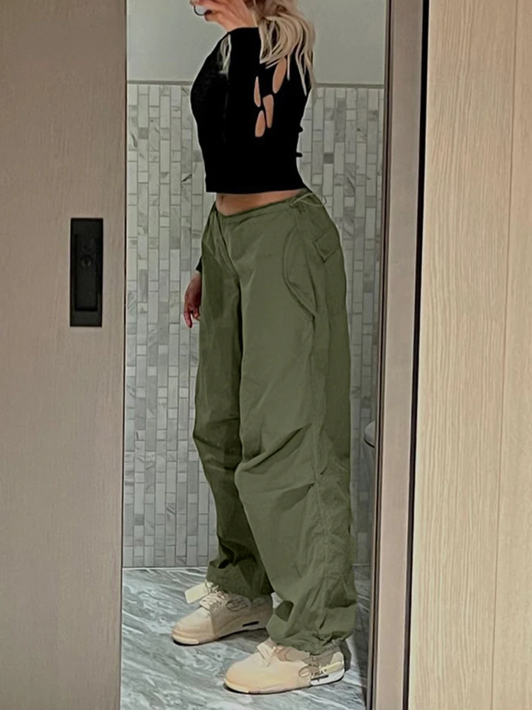 

Whatiwear Streetwear Loose Y2k Trousers Women Vintage Joggers Baggy Wide Leg Punk Sweatpants Chic Solid Fashion Pants Casual