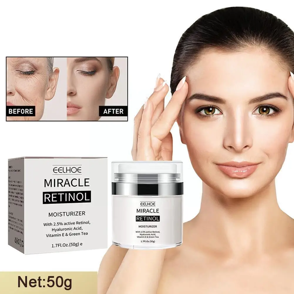 

50g Women Face Cream Active Retinol Hyaluronic Acid Anti Ageing Skin Reduces Cream Moisturiser Wrinkles Firms F1J5