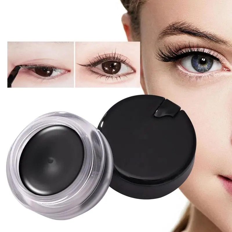 

Gel Eyeliner Waterproof Gel Eye Liner Black Long Lasting Cream Eyeliner Gel High Pigmented Smudge-Proof Eye Liner Makeup Glide