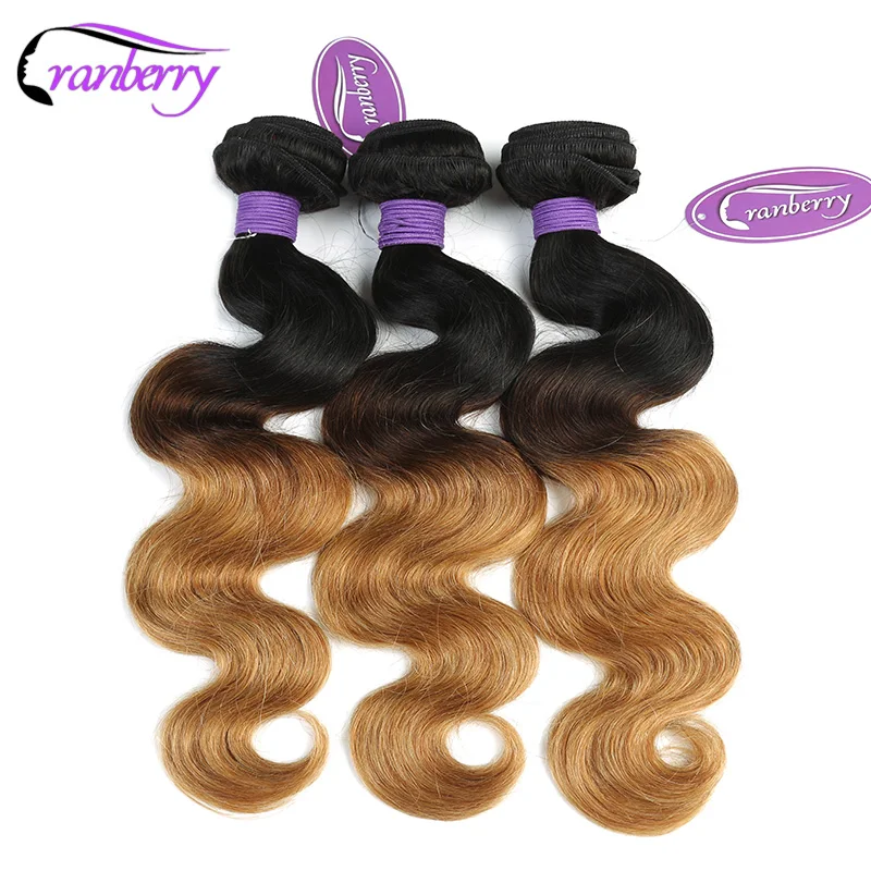 

Cranberry Hair Ombre Body Wave Bundles 3 Tone Brazilian Hair Weave Bundles 100% Ombre Human Hair Bundles Non Remy Hair Extension