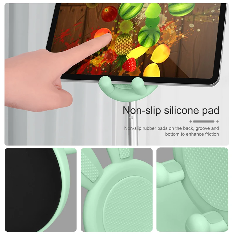 For iPhone 12 13 iPad Cute Rabbit Tablet PC Holder Cute Rabbit Phone Holder Desktop Phone Holder Height Angle Adjustable